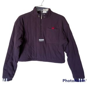 Adidas RYV quarter zip fleece cropped sweatshirt 2XS